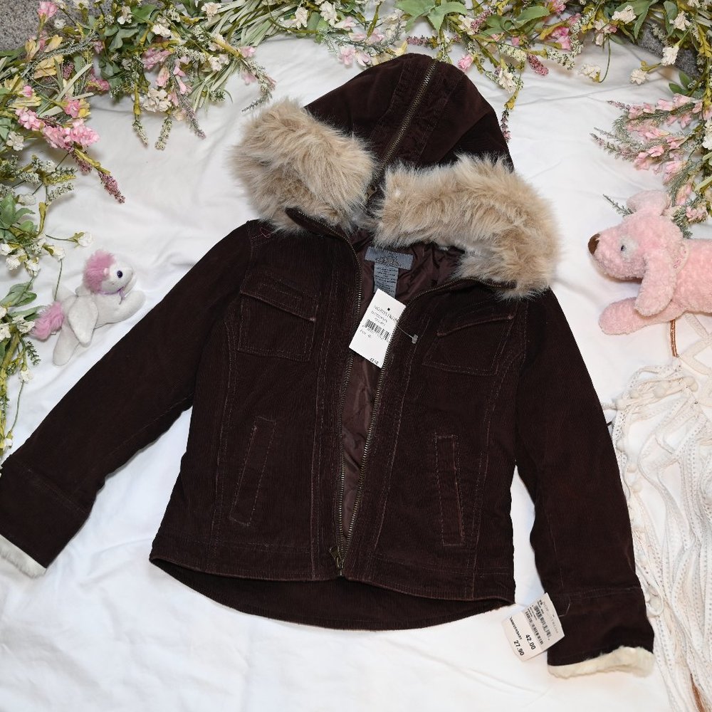 Girls BB Dakota Brown Winter Jacket with Fur Hood